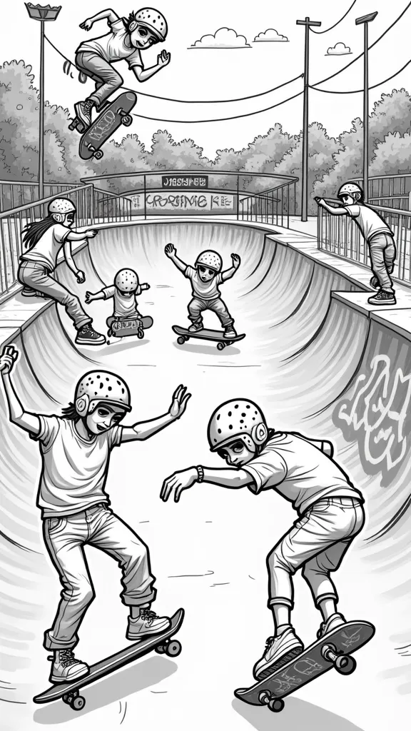 skateboarding coloring pages